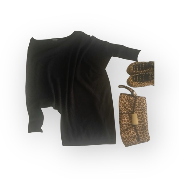 Plein Sud JEANIUS ☻ Asymmetrical Cashmere Sweater Tunic Bat Wing Dress ☻︎ Black - Picture 3 of 14